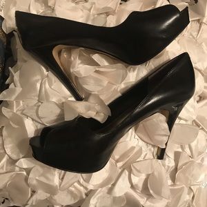 Nine West Peep Toe Platform Heels, sz 7.5